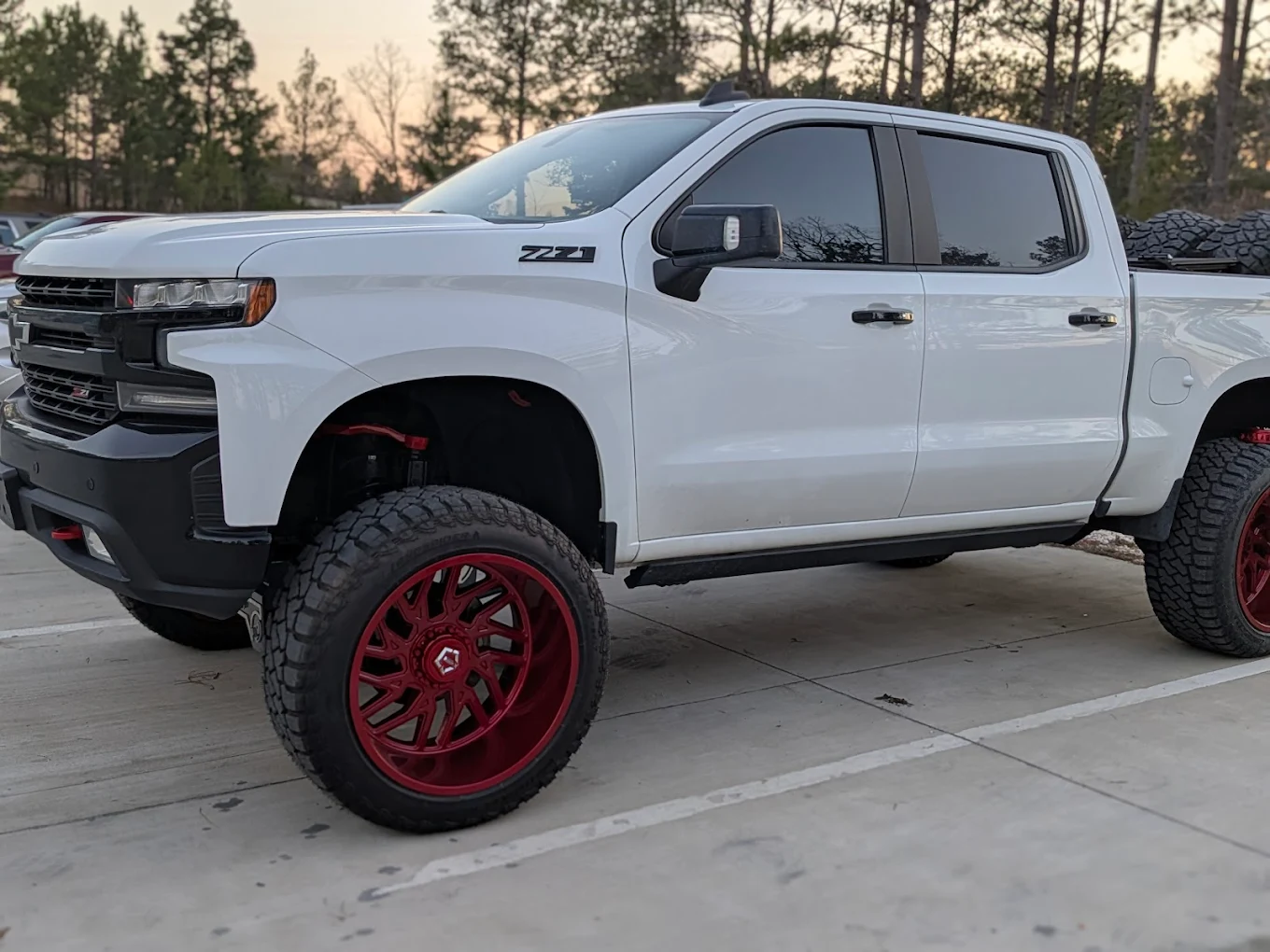 Truck with custom wheel and tire package